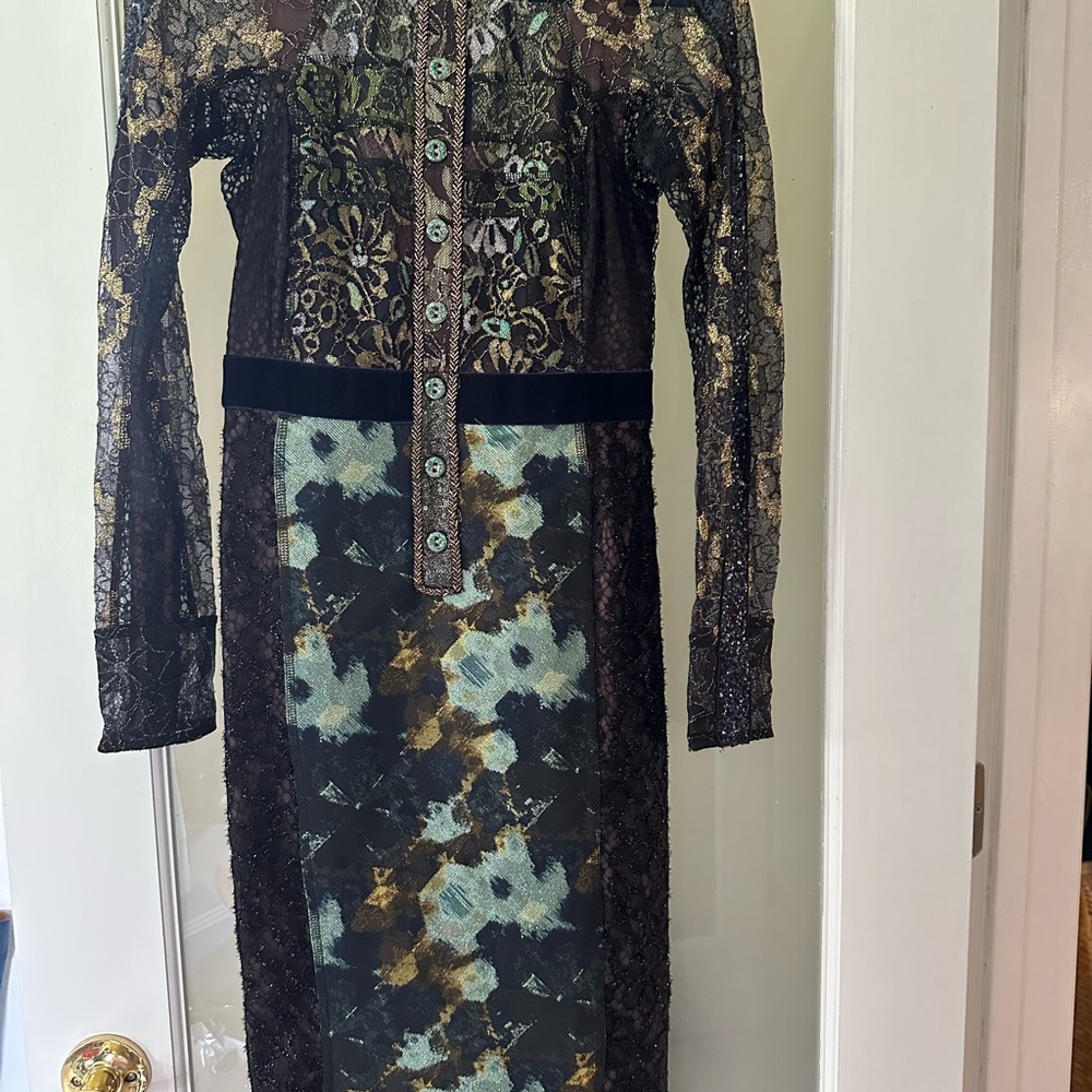 Byron Lars Black and Blue Lace Dress